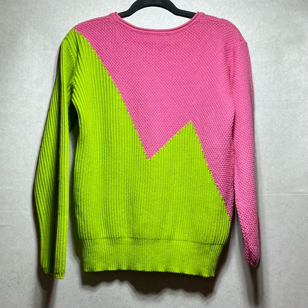 Victor Glemaud Combo Limited Edition Pink/Green Long Sleeve Sweater, Size XS